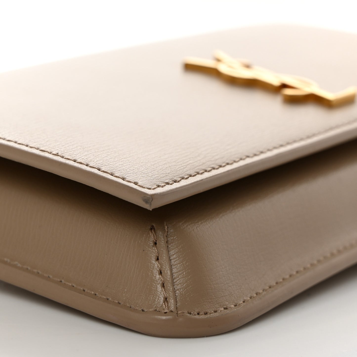Smooth Calfskin Monogram Phone Holder Crossbody Dark Beige