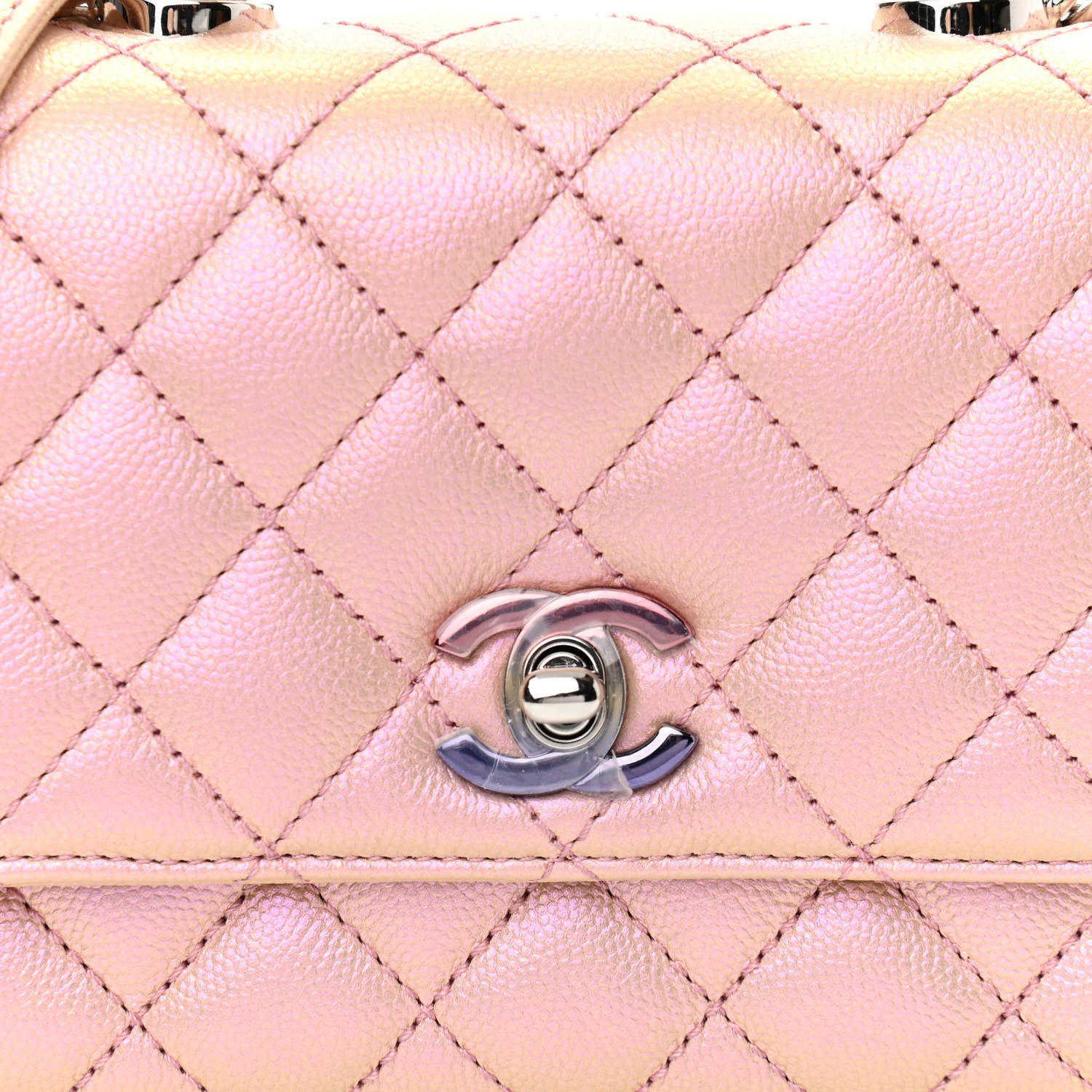 Chanel Iridescent Caviar Quilted Extra Mini Coco Handle Flap Light Pink 8 of 11