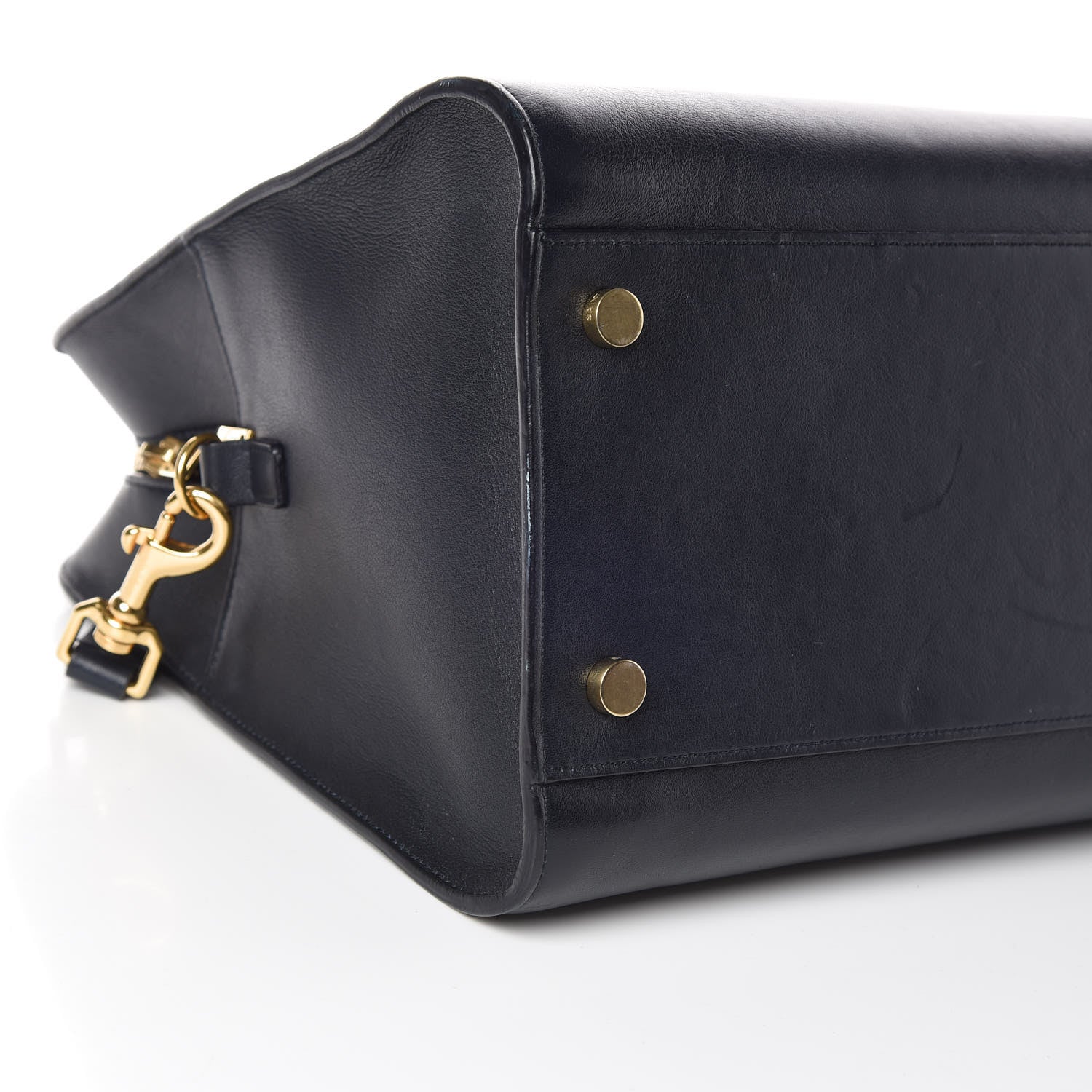 Saint Laurent Calfskin Medium Monogram Cabas Navy 10 of 12