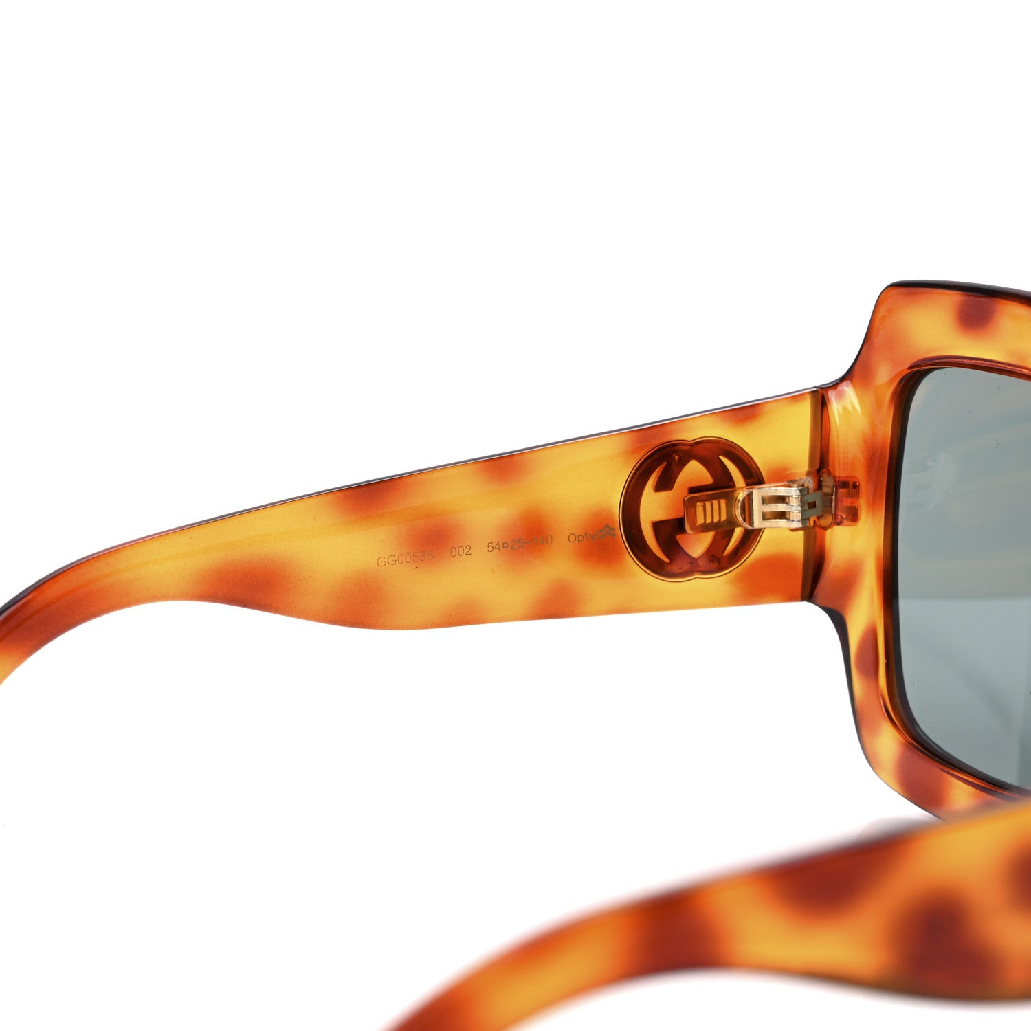 Gucci Acetate Square Frame Sunglasses GG 0053S Havana 5 of 9