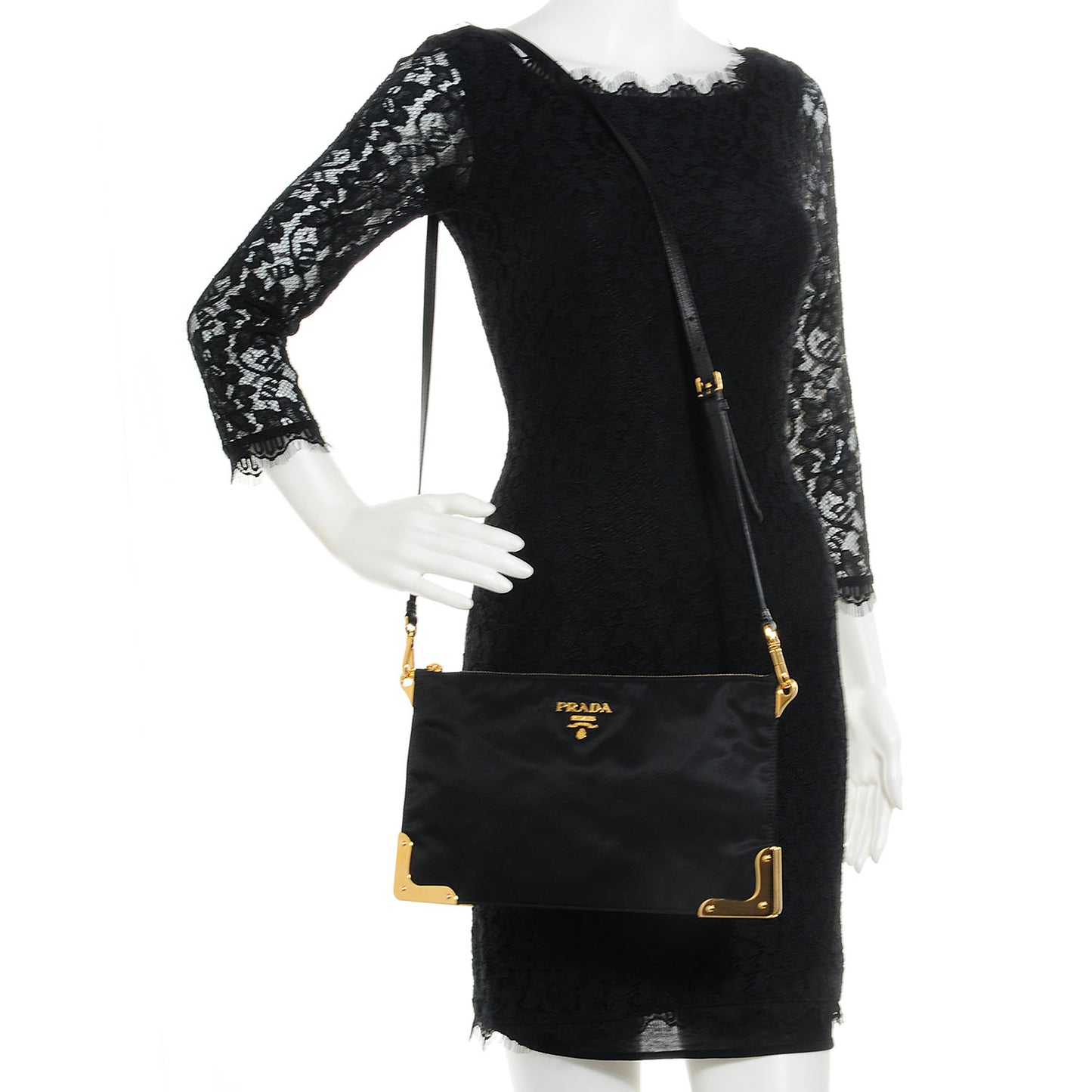 Nylon Shoulder Bag Black