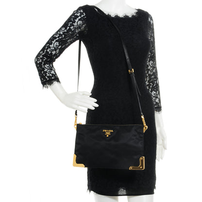 Prada Nylon Shoulder Bag Black 2 of 9