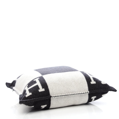 Hermes Wool Cashmere Avalon Pillow PM Ecru Gris Fonce 4 of 8