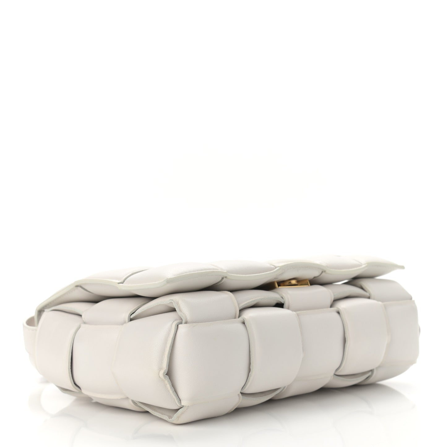Nappa Maxi Intreccio Padded Cassette Crossbody Bag Chalk