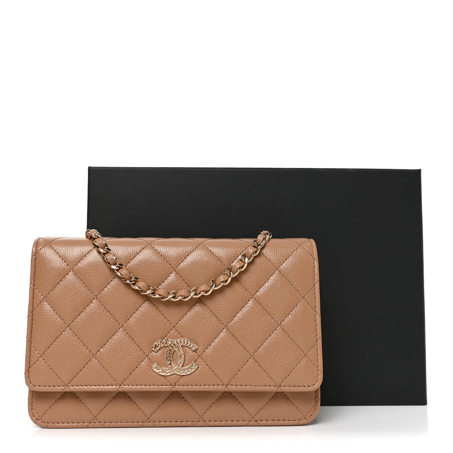 Chanel Caviar Quilted Multi Chain Wallet On Chain WOC Beige 11 of 11