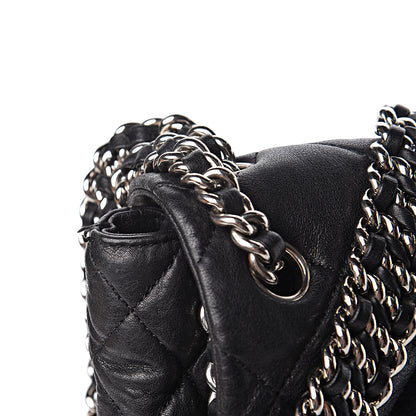 Chanel Washed Lambskin Quilted Maxi Chain Around Flap Black 13 of 13