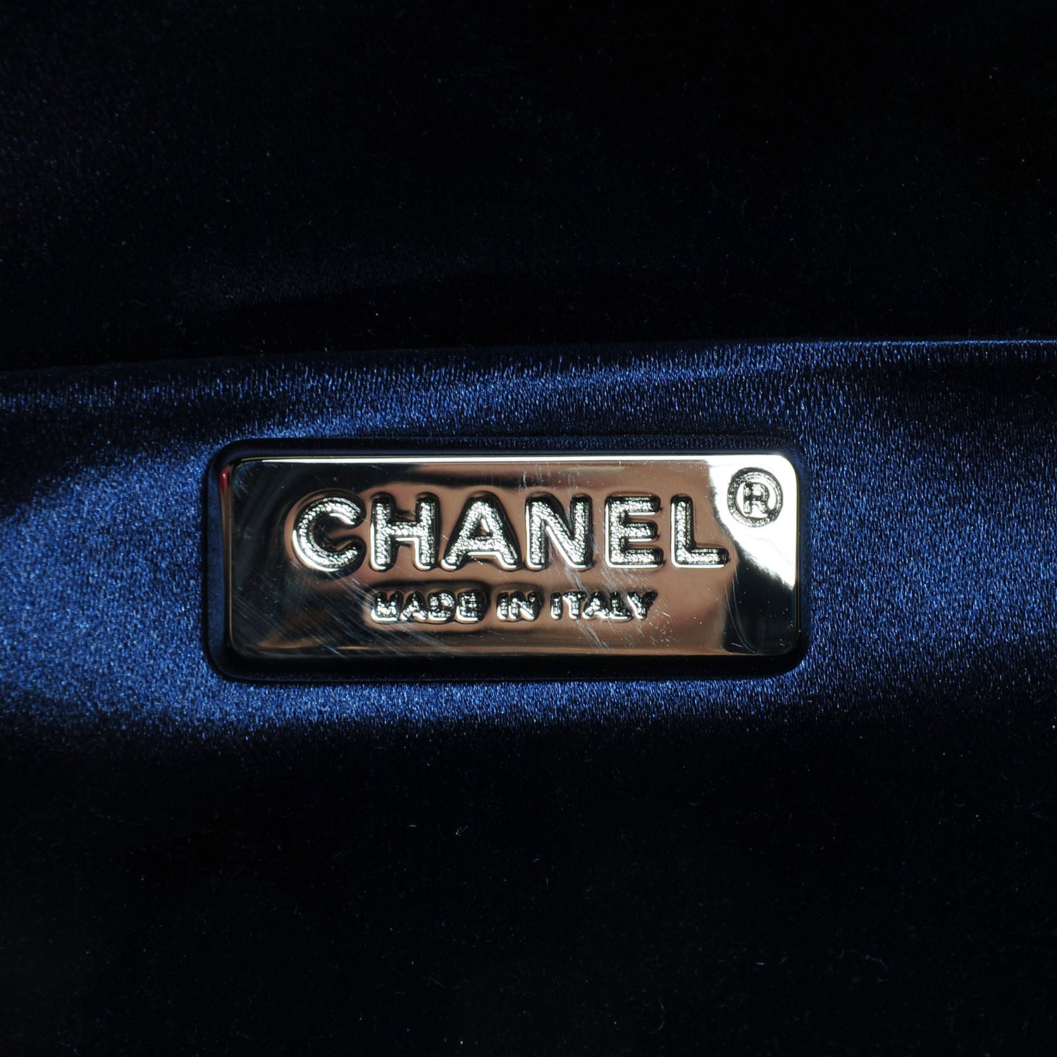 Chanel Velvet Timeless CC Clutch Navy Blue 7 of 8