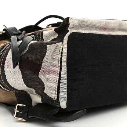 Burberry Canvas Mega Check Medium Rucksack Backpack Black 9 of 11