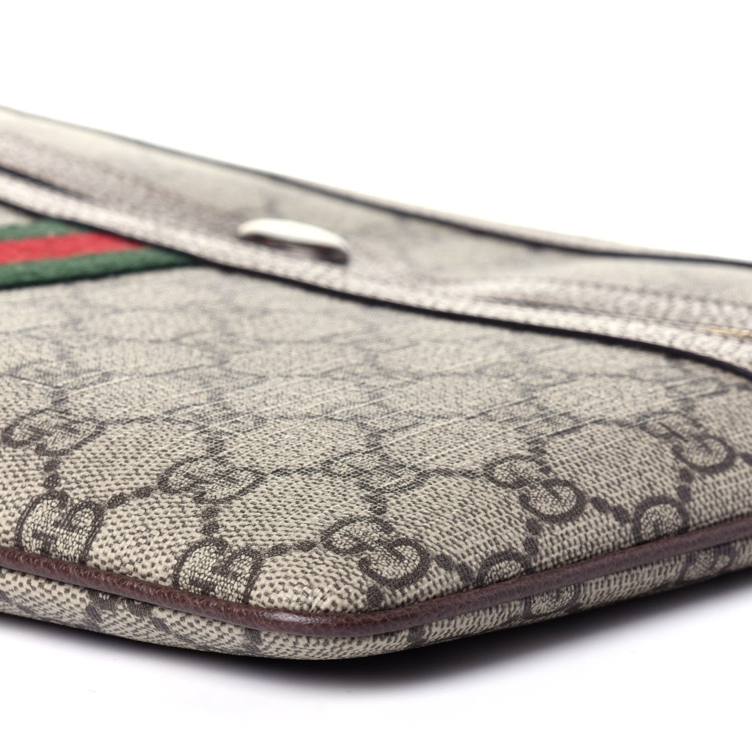 Gucci GG Supreme Monogram Large Ophidia Pouch Clutch Brown 9 of 11