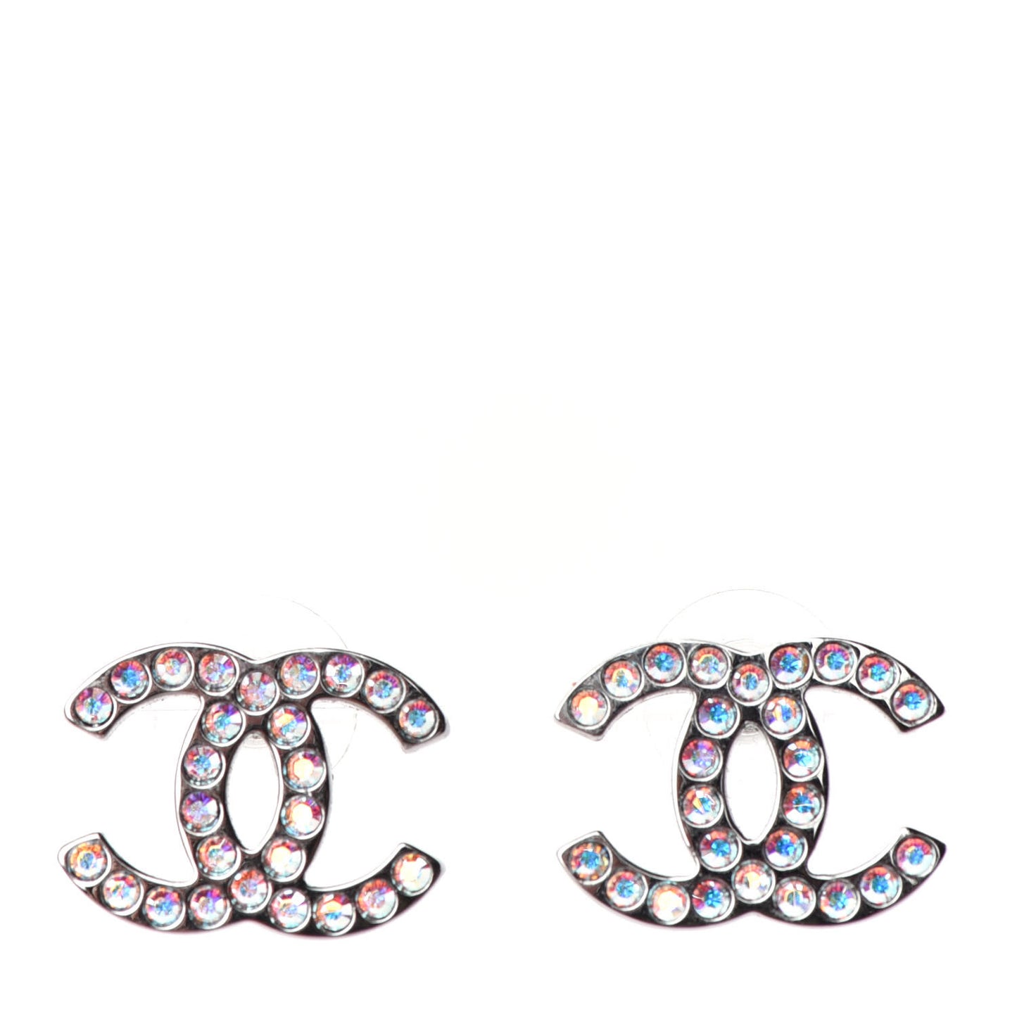 Iridescent Crystal CC Earrings Multicolor