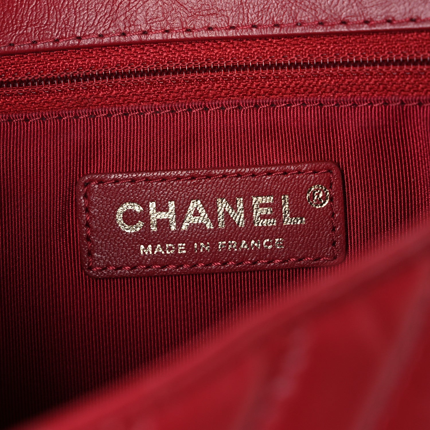 Chanel Calfskin Chevron Quilted Top Handle Flap Red 6 of 11