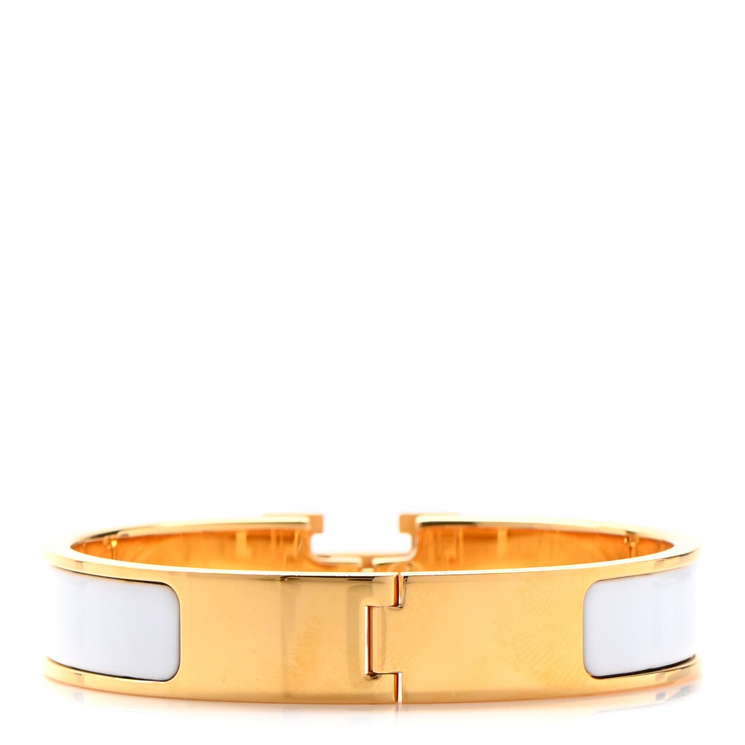 Hermes Enamel Narrow Clic Clac H Bracelet PM White 3 of 4