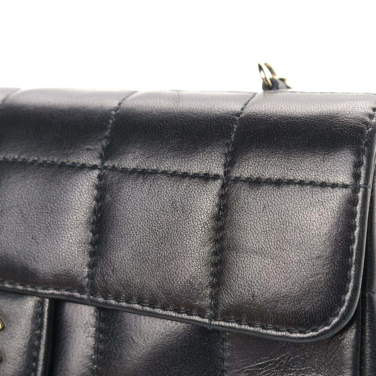 Lambskin Quilted Mini Chocolate Bar Flap Black