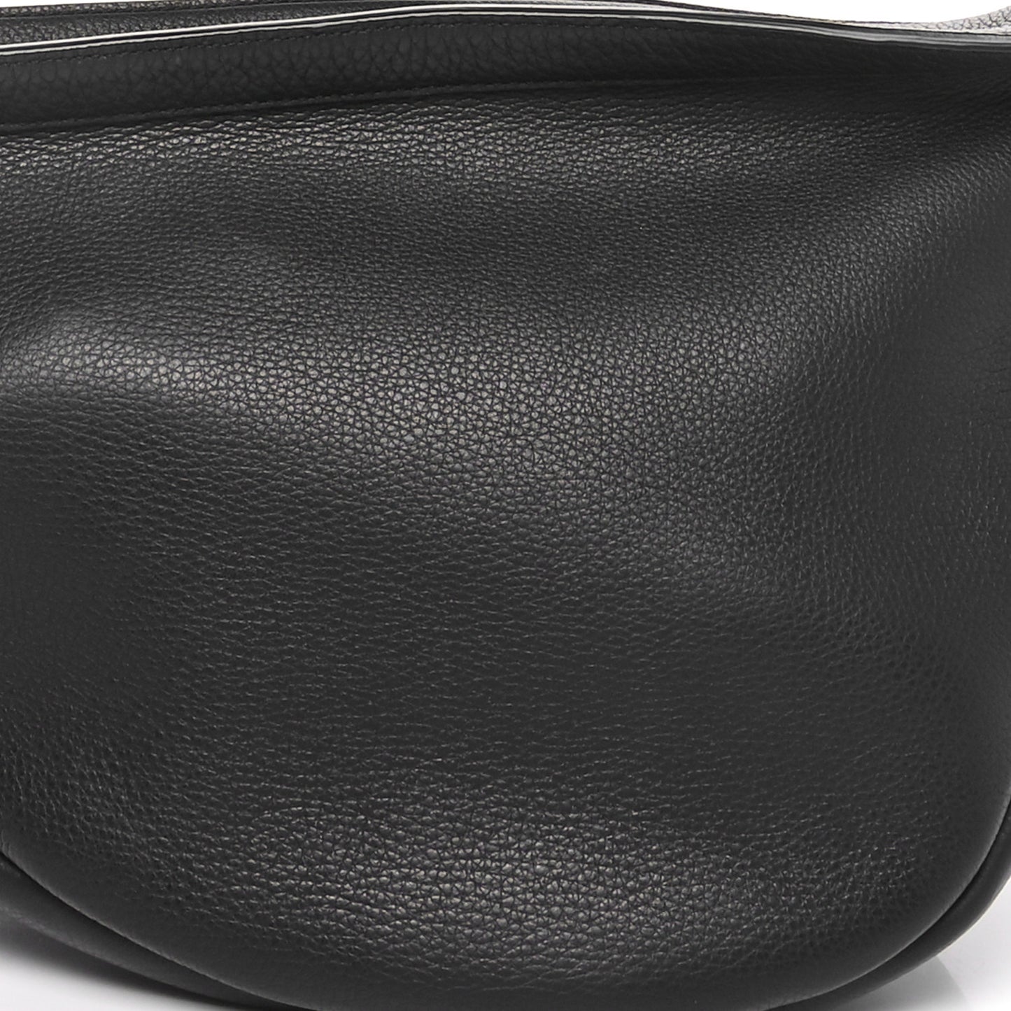 Grained Calfskin Large Slouchy Banana Bag Black