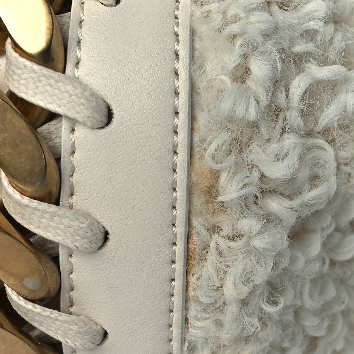 Stella McCartney Eco Alter Nappa Eco Shearling Clutch Natural 12 of 12