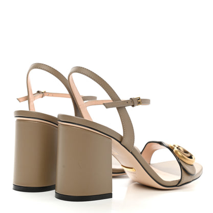 Gucci Lifford Calfskin GG Marmont Ankle Wrap 75mm Sandals 39 Mud 4 of 8
