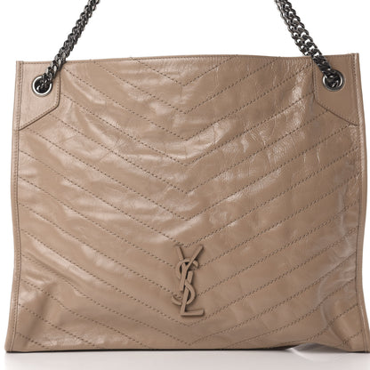 Saint Laurent Crinkled Calfskin Matelasse Monogram Niki Shoulder Bag Gold Sand 7 of 14