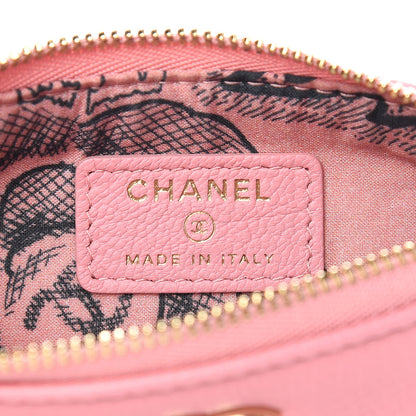 Chanel Goatskin Small CC Clover Cosmetic Case Pink 6 of 9