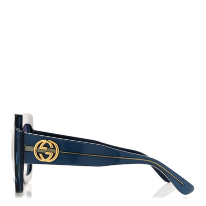 Gucci Acetate Square Web Frame GG0178S Sunglasses Navy 3 of 6