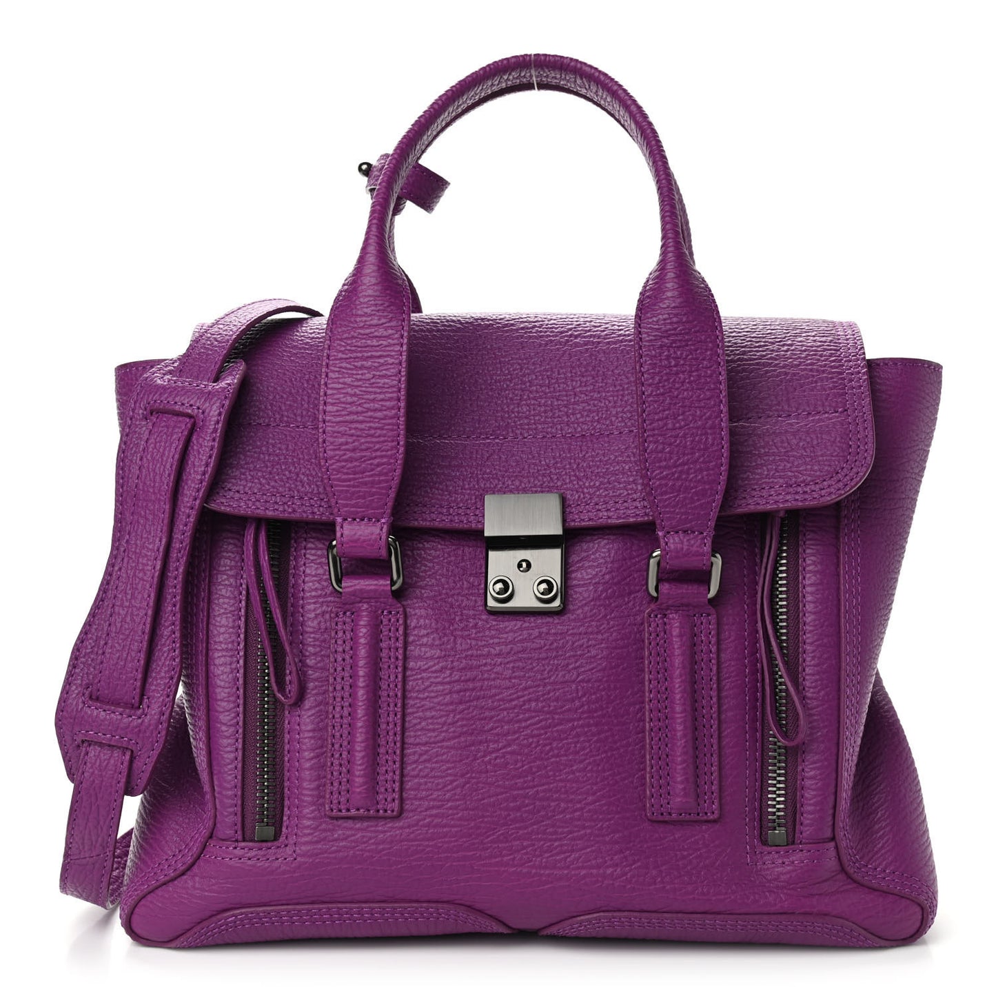 Textured Calfskin Medium Pashli Satchel Orchid