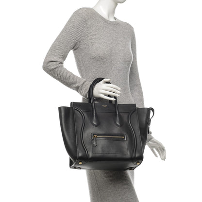 Celine Smooth Calfskin Mini Luggage Black 2 of 6