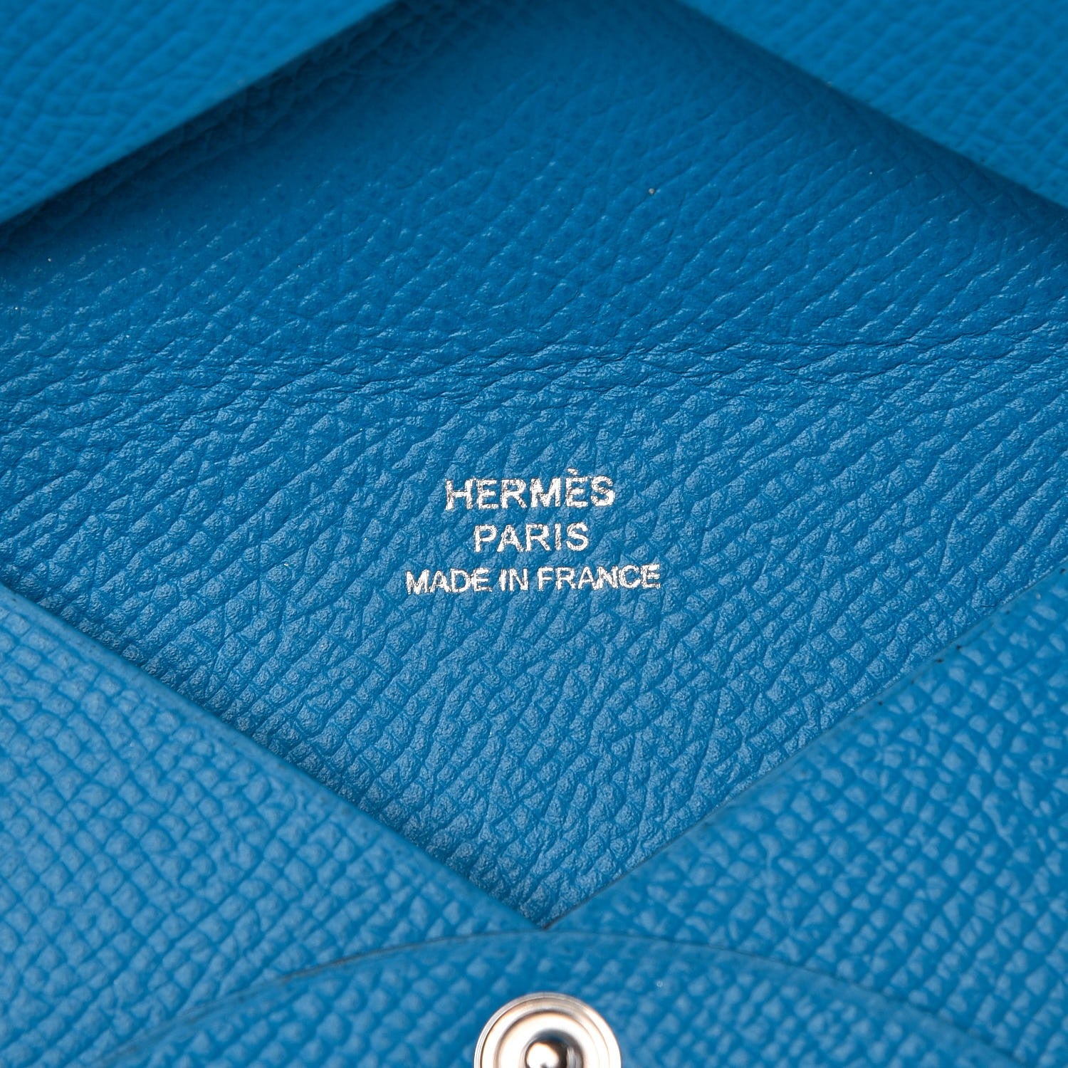 Hermes Epsom Calvi Card Case Bleu Zanzibar 6 of 7