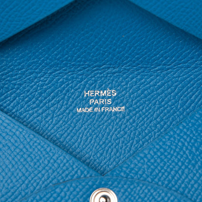 Hermes Epsom Calvi Card Case Bleu Zanzibar 6 of 7