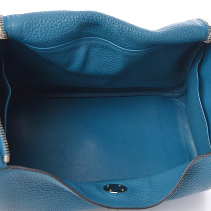 Hermes Taurillon Clemence Lindy 30 Bleu Izmir 8 of 12