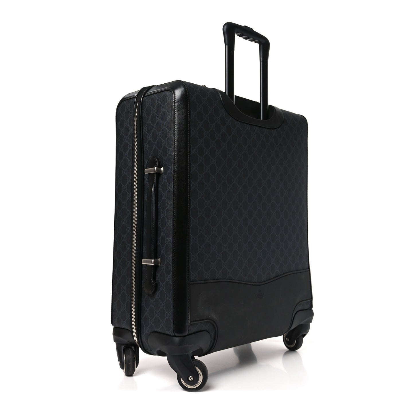 GG Supreme Monogram Azalea Calfskin Retro Interlocking G Small Savoy Cabin Trolley Black