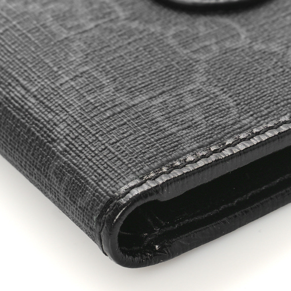 GG Supreme Monogram Azalea Calfskin Retro Interlocking G Bi-Fold Wallet Black