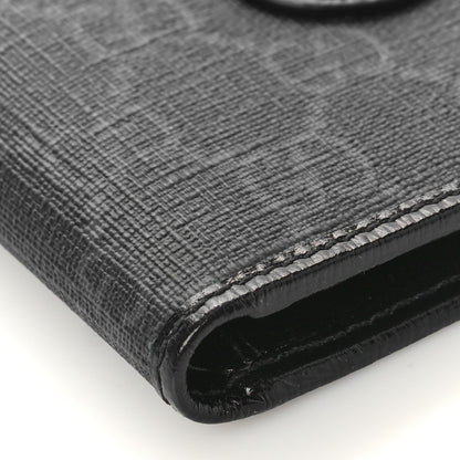 Gucci GG Supreme Monogram Azalea Calfskin Retro Interlocking G Bi-Fold Wallet Black 7 of 8