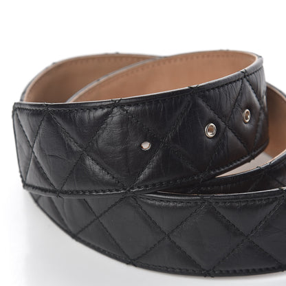 Chanel Aged Calfskin Quilted Reissue Belt 75 30 Black 5 of 11