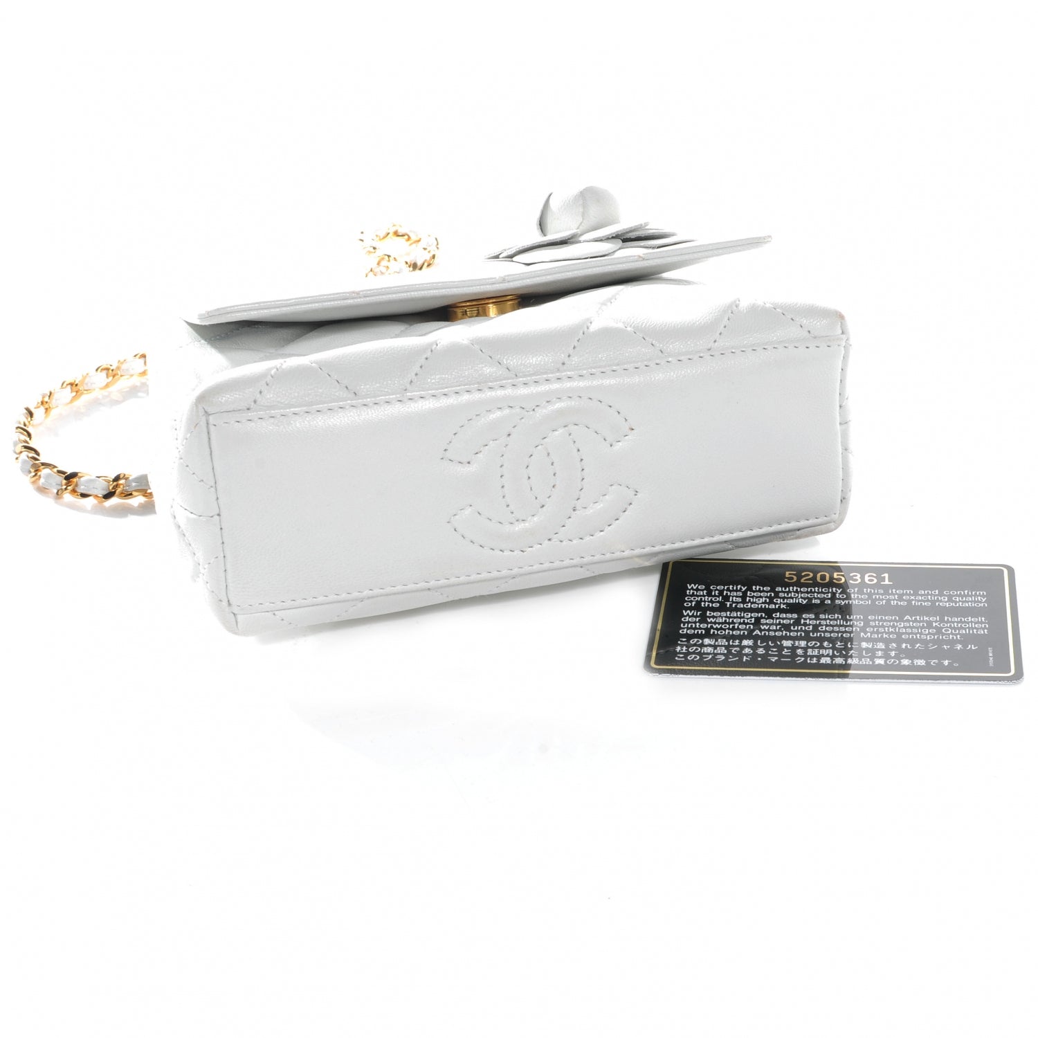 Chanel Lambskin Camellia Mini Flap White 5 of 8