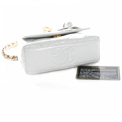 Chanel Lambskin Camellia Mini Flap White 5 of 8