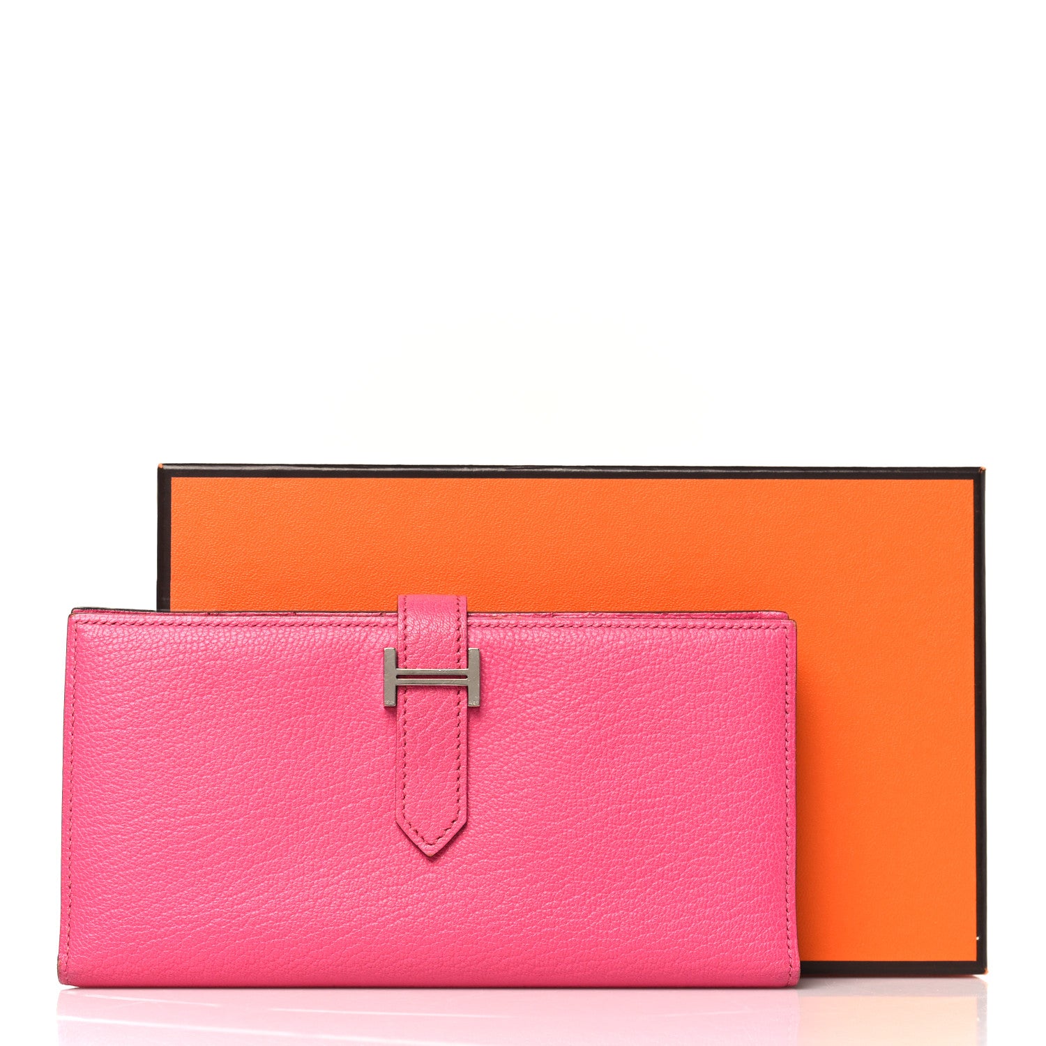 Hermes Chevre Mysore Bearn Gusset Wallet Rose Tyrien 9 of 9