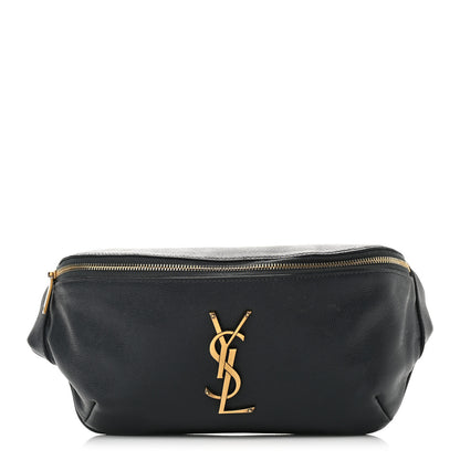 Saint Laurent Grain De Poudre Monogram Belt Bag Dark Smog 1 of 10