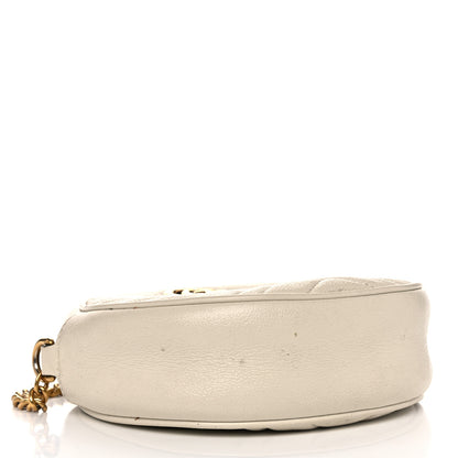 Gucci Calfskin Matelasse Mini GG Marmont Round Shoulder Bag White 4 of 21
