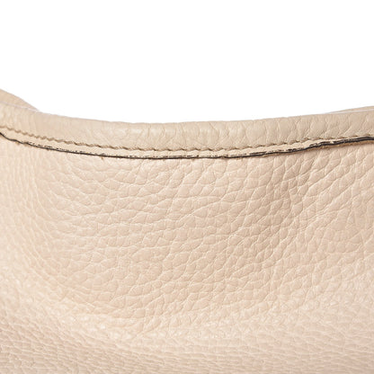 Burberry Calfskin Stripe Bucket Hobo Bag Off White 11 of 19