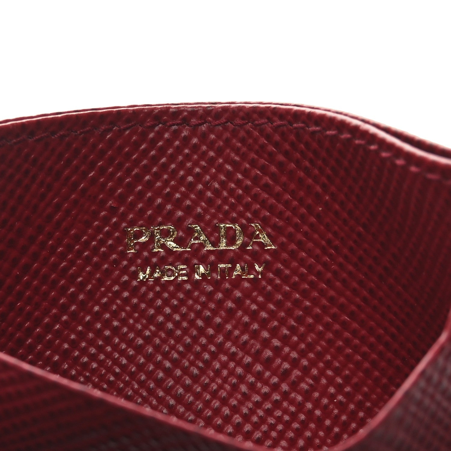 Prada Saffiano Cuir Metal Card Holder Fuoco 6 of 7