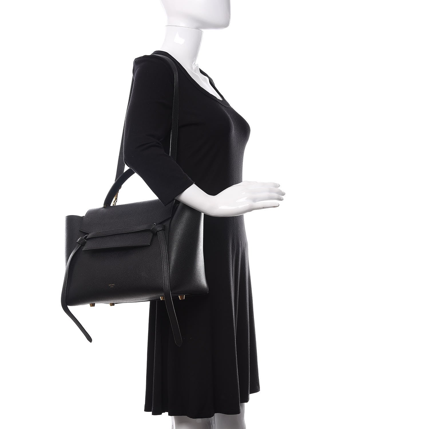 Celine Grained Calfskin Mini Belt Bag Black 2 of 12