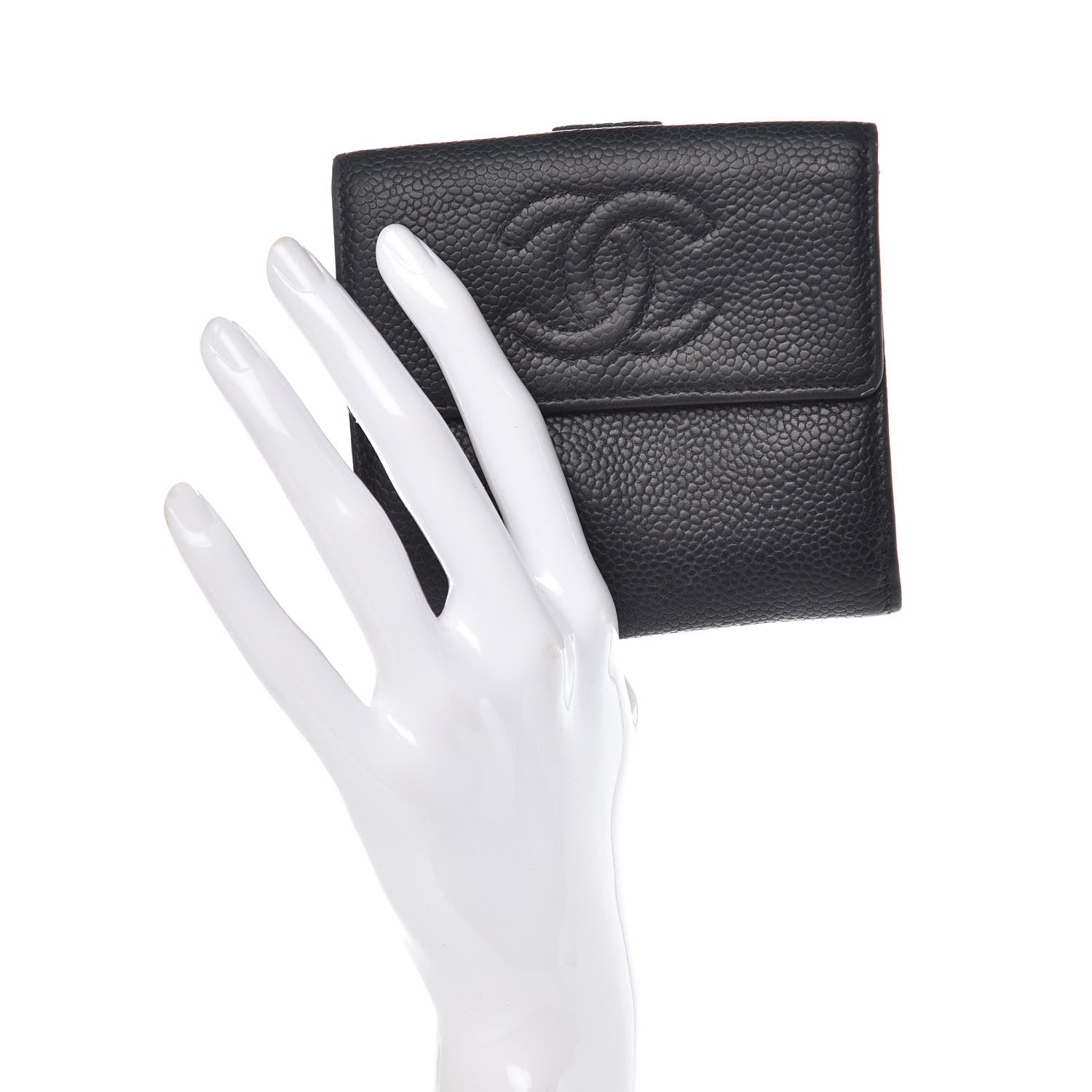 Chanel Caviar Timeless CC Compact French Wallet Black 2 of 14