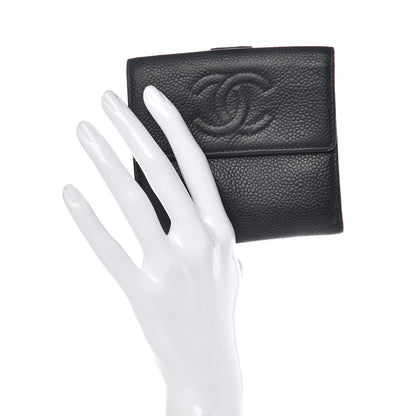 Chanel Caviar Timeless CC Compact French Wallet Black 2 of 14