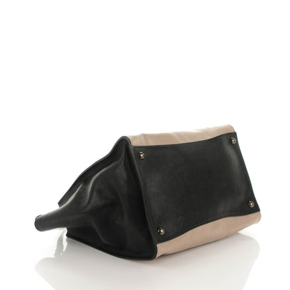 Prada Glace Calf Bi-Color Twin Pocket Tote Pomice Black 4 of 9