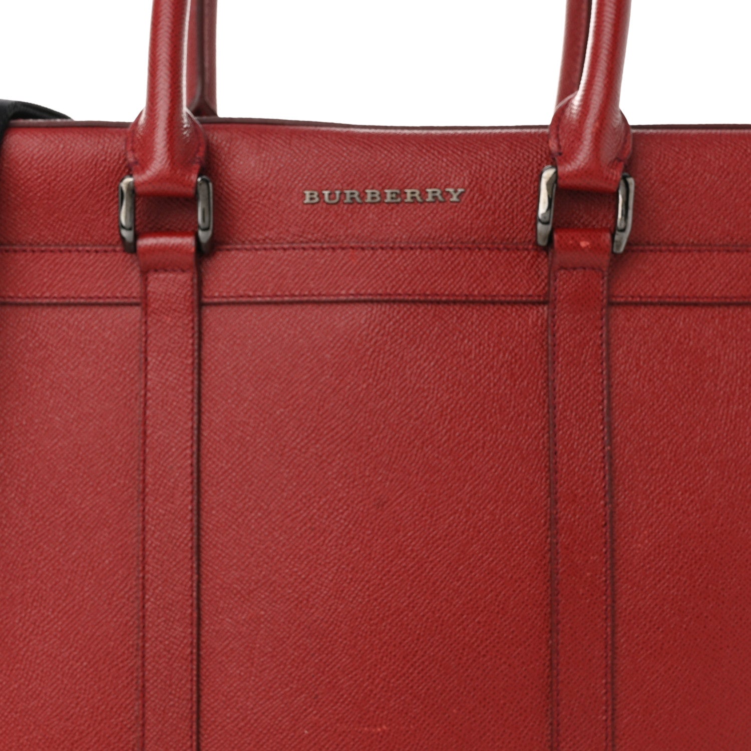 Burberry Textured Calfskin Small Newberg Briefcase Red 6 of 10