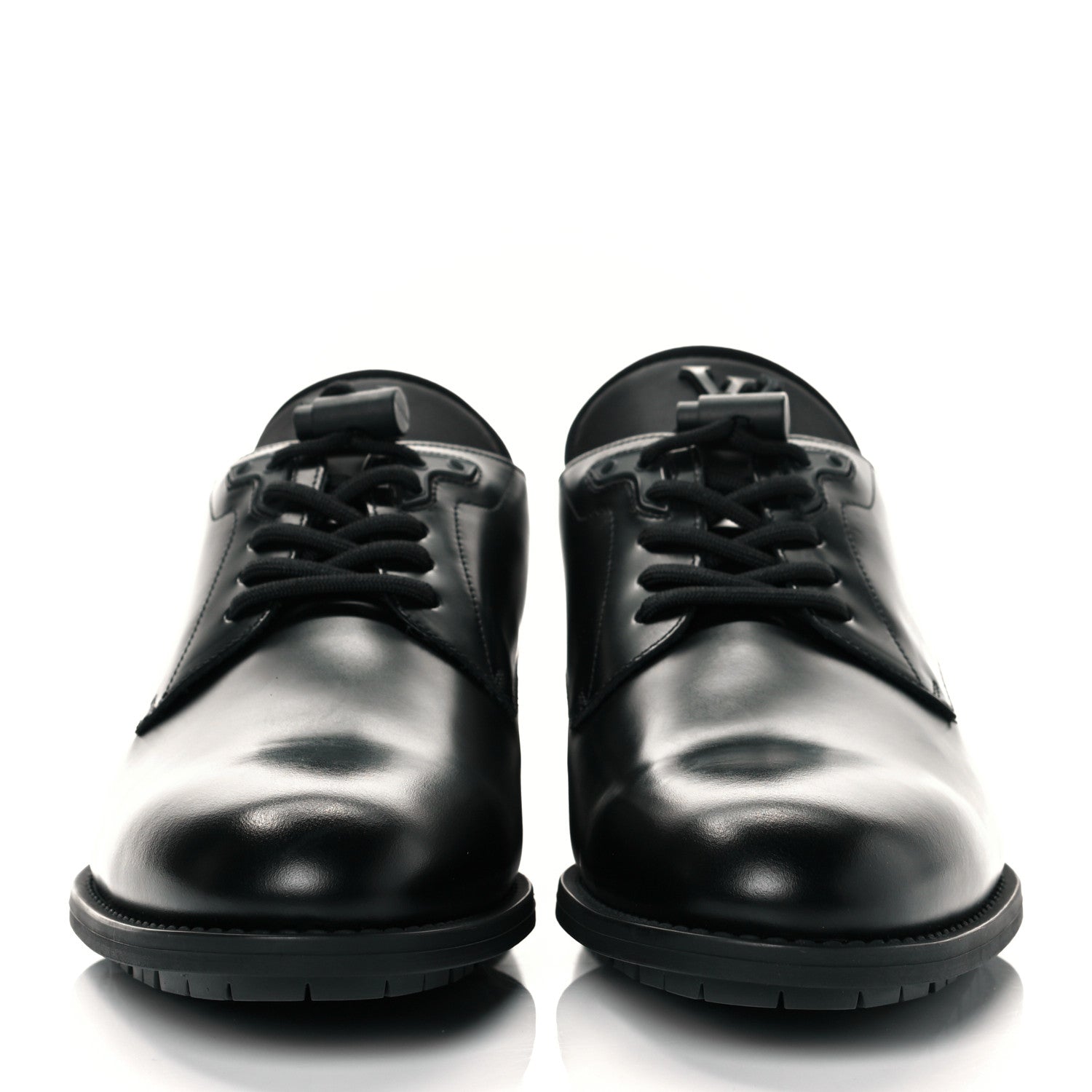 Louis Vuitton Calfskin Mens Derby LV Harness Shoes 7.5 Black 2 of 10