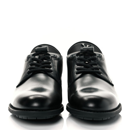 Louis Vuitton Calfskin Mens Derby LV Harness Shoes 7.5 Black 2 of 10