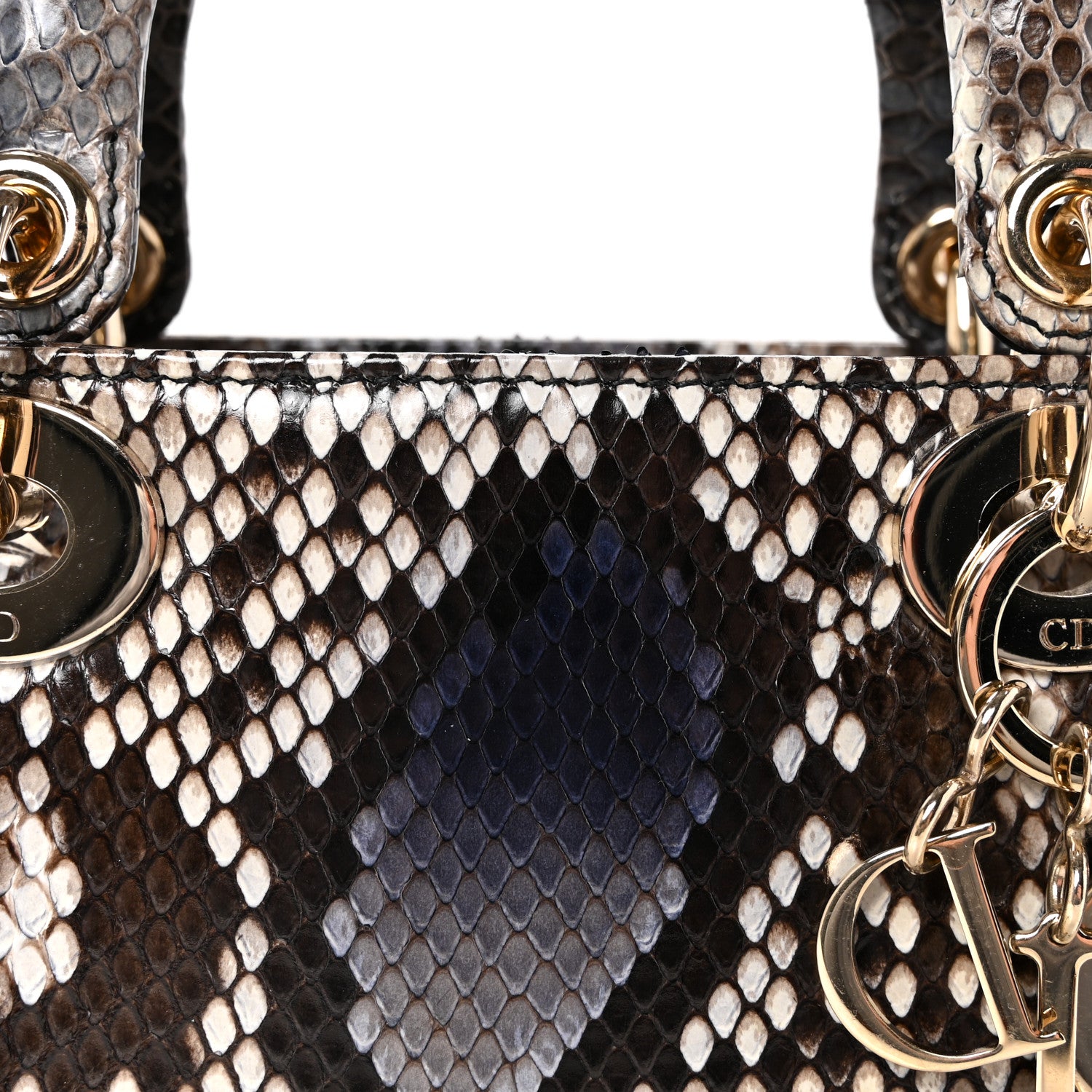 Christian Dior Snakeskin Mini Lady Dior Bleu Multicolor 7 of 10
