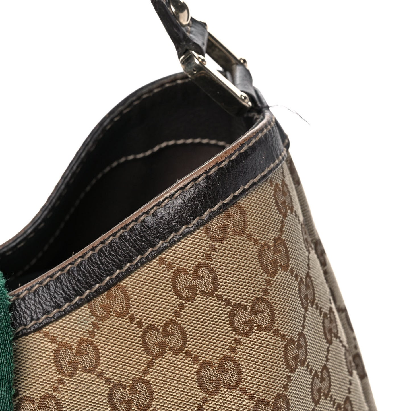 Monogram Large New Ladies Web Hobo Dark Brown