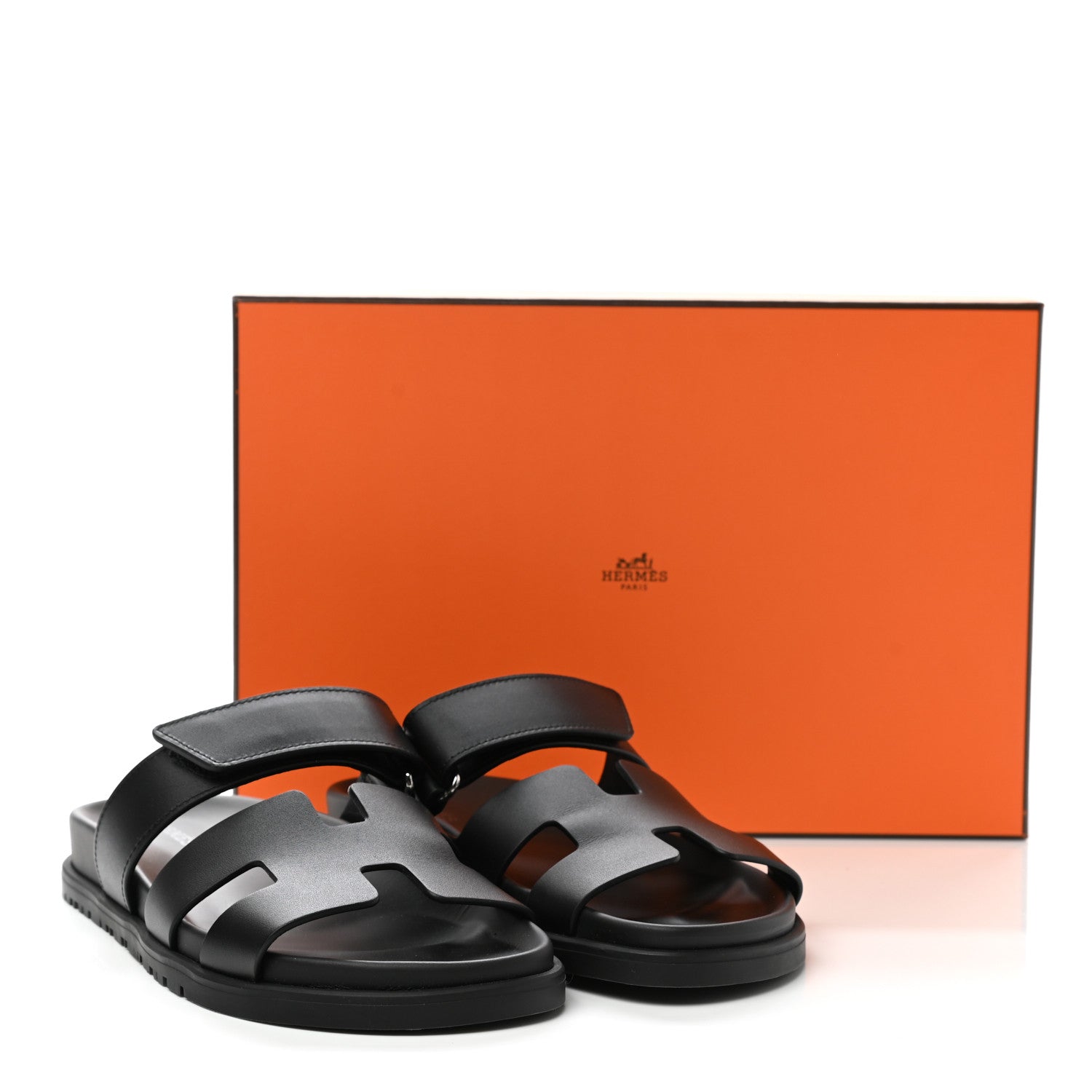 Hermes Calfskin Womens Chypre Sandals 36 Black 10 of 10