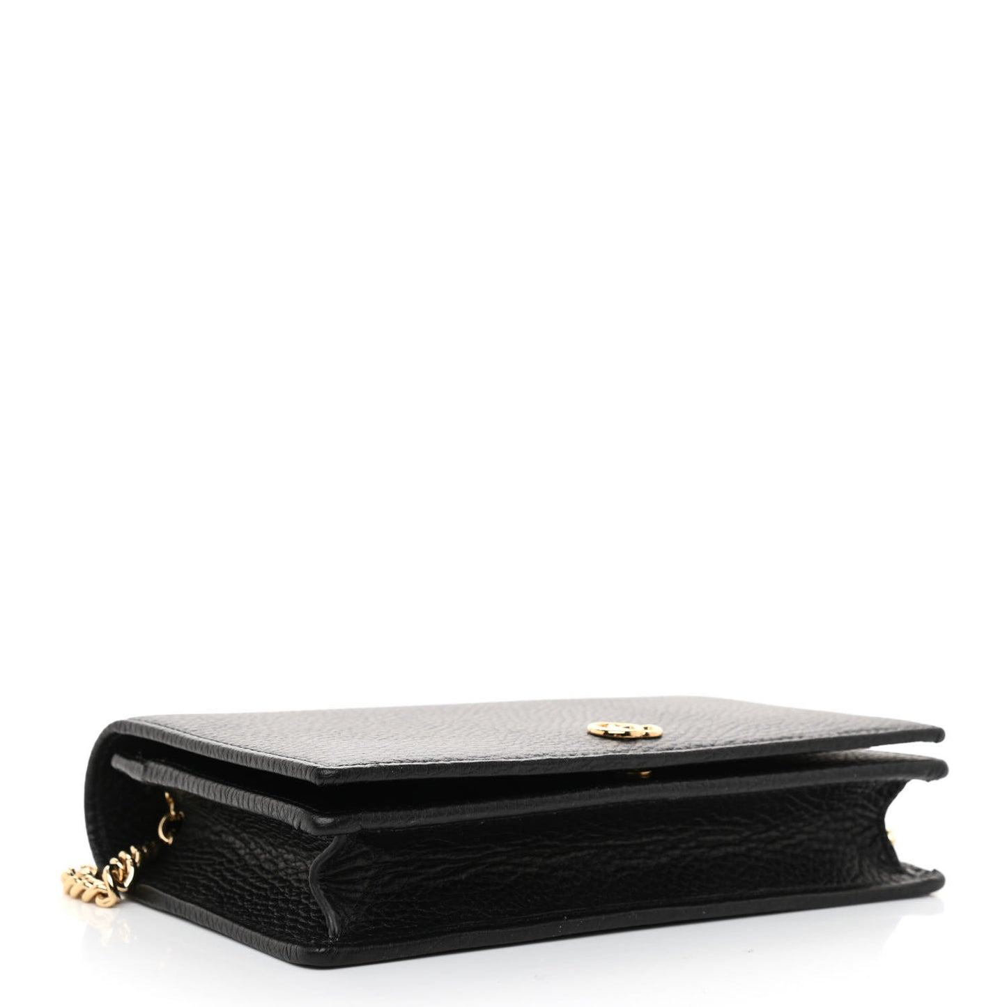Calfskin Mini GG Marmont Chain Wallet Black